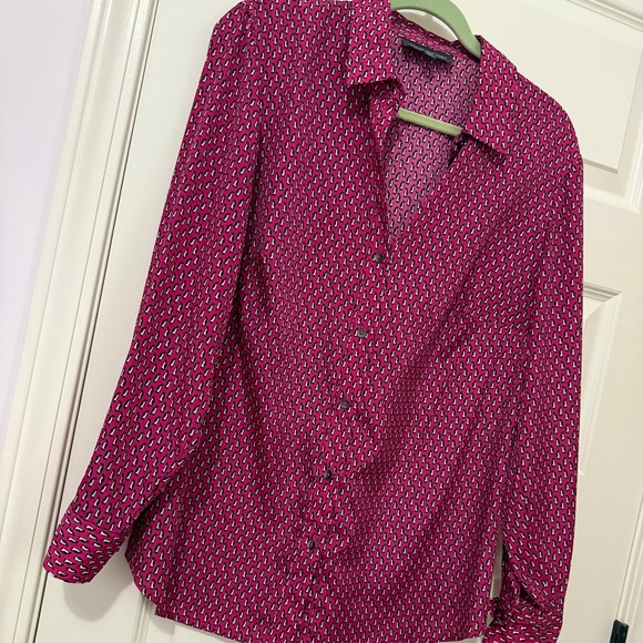 Jones New York Ladies L/S shirt, SZ OX, Penguin Design all over - Picture 1 of 4